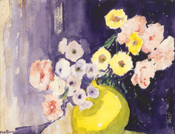 Jane Van Every, Flower Piece No. 2. c.1948, Watercolour on Paper. HWHG Permanent Collection.