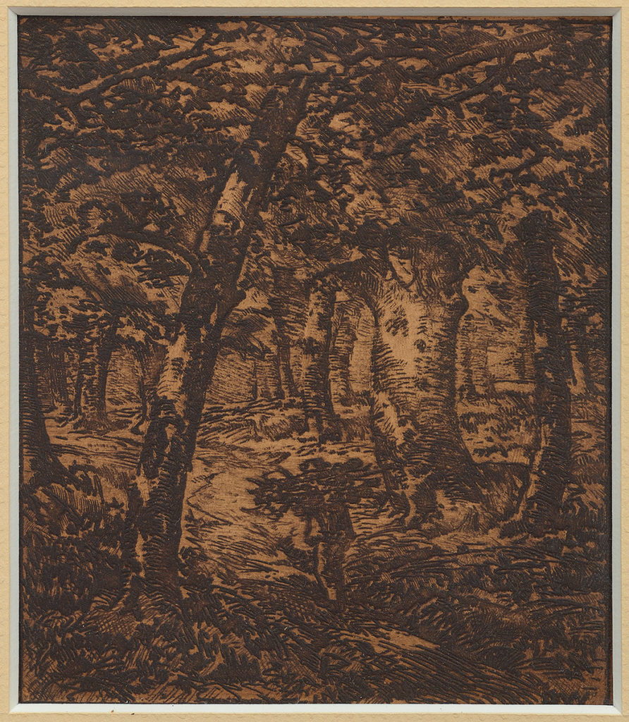 Homer Watson "The Faggot Gatherer" etching c.1889