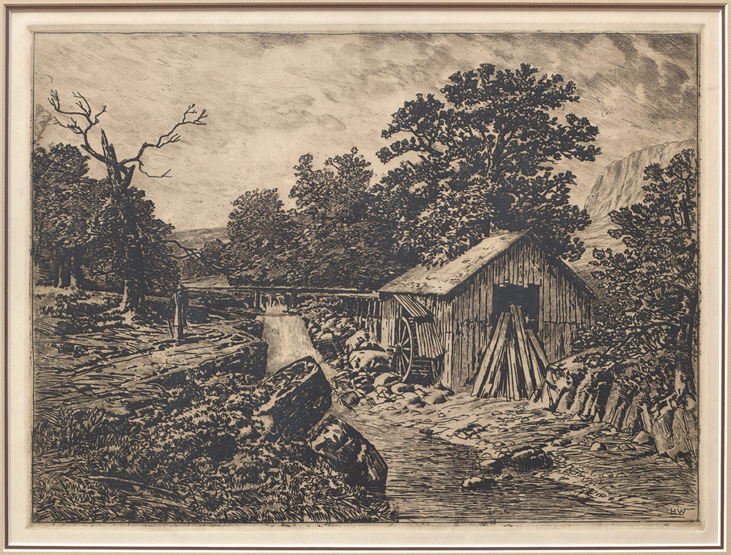 Homer Watson "The Pioneer Mill" etching c.1890