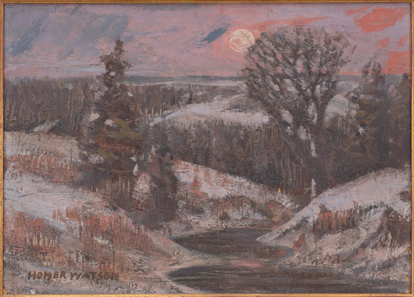 Homer Watson "Rising Moon Over Winter Landscape" c.1930