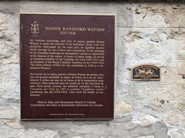 Federal Historical plaque for Homer Watson House