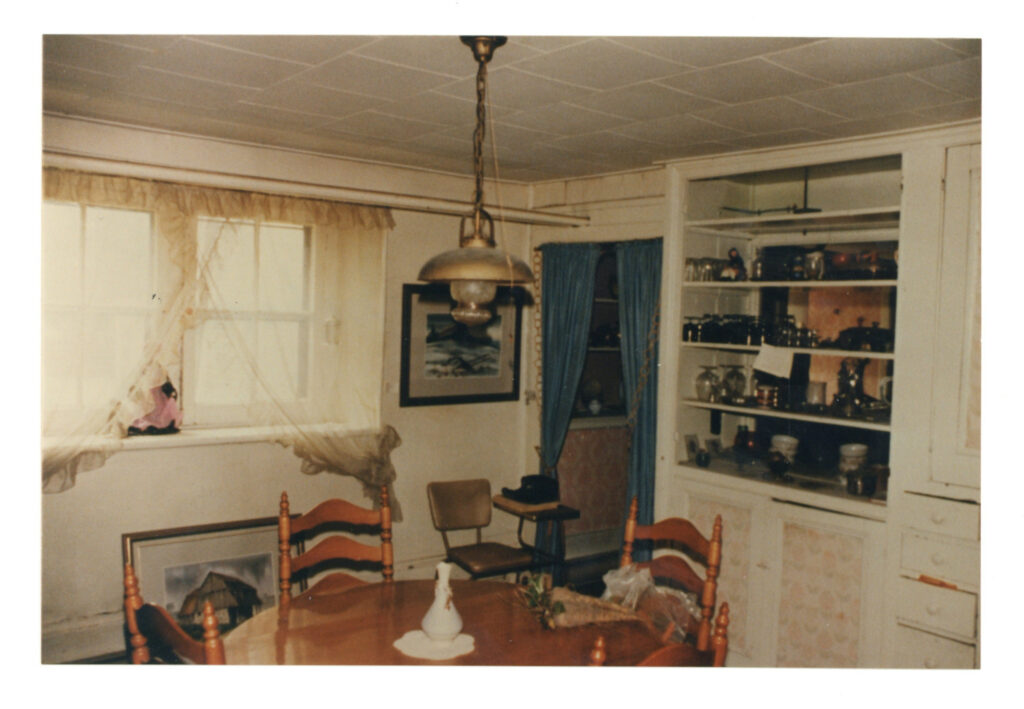 The basement dining room as it was at the end of the Cayley Period, 1980.