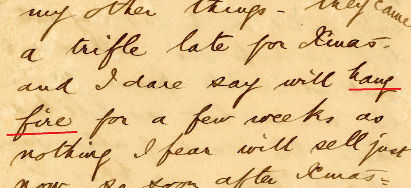 closeup of handwritten letter
