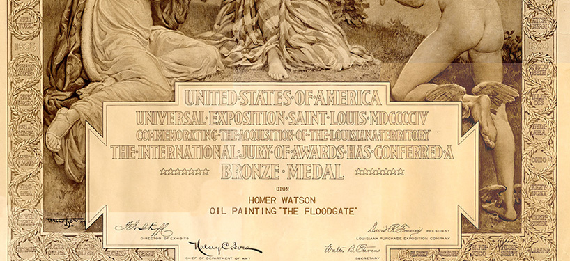 closeup of art award certificate